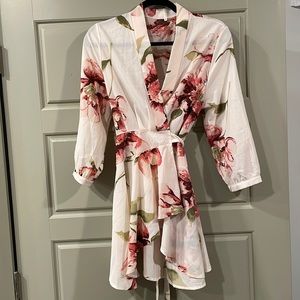 Shein Floral Wrap Mini Dress